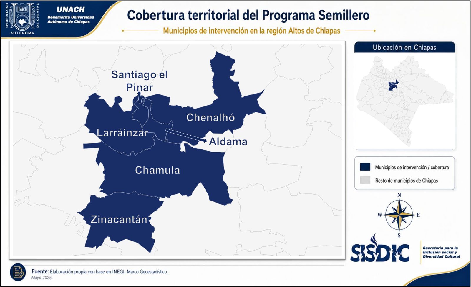 Mapa territorial del Programa Institucional Semillero